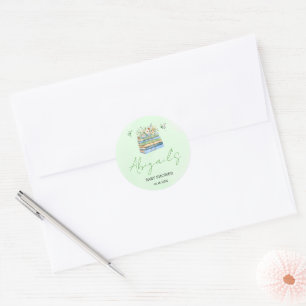 Nieuw hoofdstuk begint geslachtsneutrale babyshowe ronde sticker