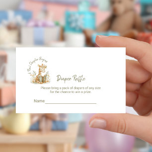 Nieuw Hoofdstuk Begint Giraffe Luier Raffel Ticket Informatiekaartje