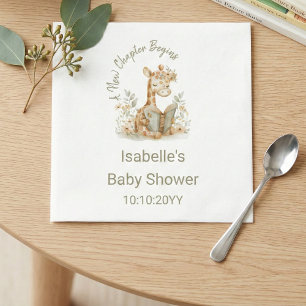 Nieuw Hoofdstuk Begint Giraffe Prentenboek Baby Sh Servet