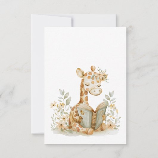 Nieuw hoofdstuk begint Giraffe Storybook Baby show Bedankkaart (Achterkant)