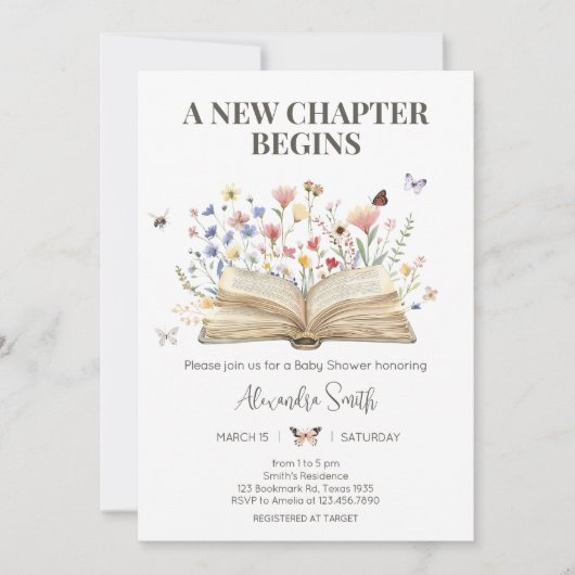 Nieuw hoofdstuk begint met Baby shower Kaart (Voorkant)