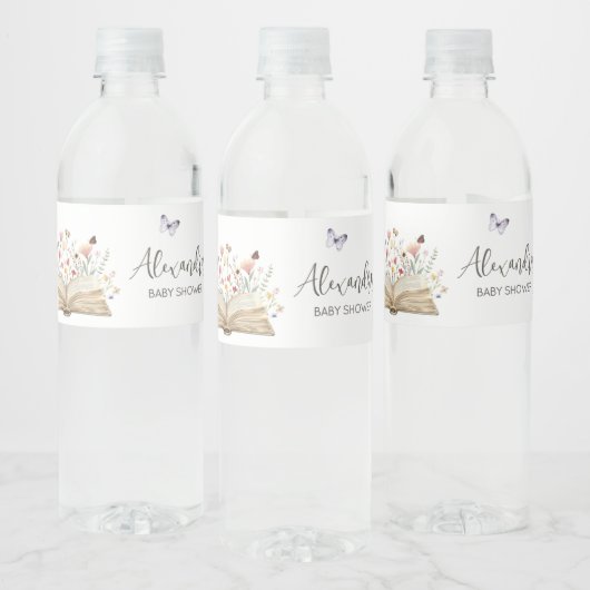 Nieuw hoofdstuk begint met Baby shower Waterfles Etiket (Flessen)