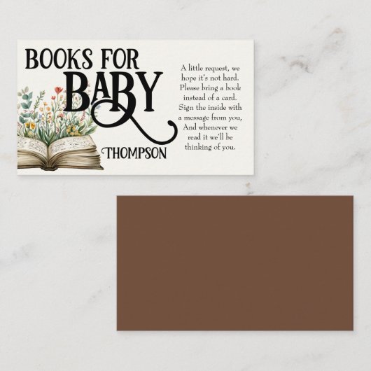 Nieuw hoofdstuk begint met Baby shower  Wildflower Informatiekaartje (Voorkant / Achterkant)