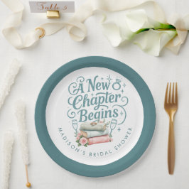 Nieuw hoofdstuk begint met Blauwgroen Glitter Vrij Papieren Bordje