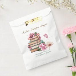 Nieuw Hoofdstuk Begint Romantisch Boek Thema Bloem Bedankzakje