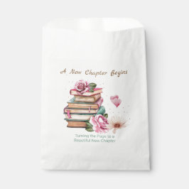 Nieuw Hoofdstuk Begint Romantisch Boek Thema Bloem Bedankzakje