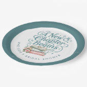 Nieuw Hoofdstuk Begint Teal Glitter Bruidsmeisjesf Papieren Bordje (Gekanteld)