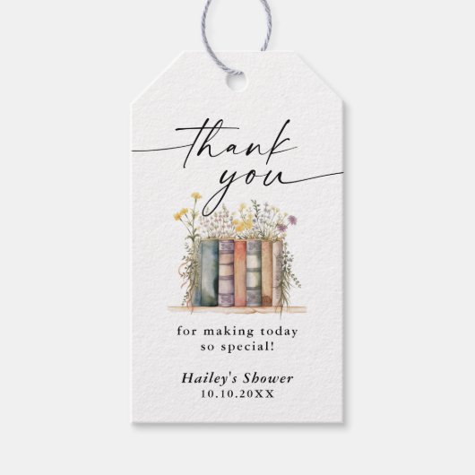 Nieuw hoofdstuk begint Wildflower Baby shower Cadeaulabel (Voorkant)