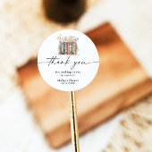 Nieuw hoofdstuk begint Wildflower Baby shower Ronde Sticker