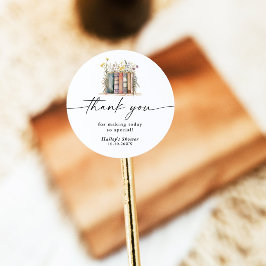 Nieuw hoofdstuk begint Wildflower Baby shower Ronde Sticker