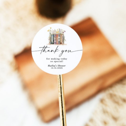 Nieuw hoofdstuk begint Wildflower Baby shower Ronde Sticker