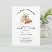 Nieuw hoofdstuk begint Wildflower Book Baby shower Kaart (Staand voorkant)