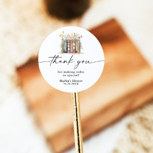 Nieuw Hoofdstuk Begint Wildflower Bruidsfeest Ronde Sticker