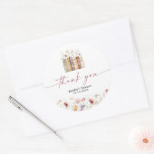 Nieuw hoofdstuk begint Wildflower Vrijgezellenfees Ronde Sticker (Envelop)