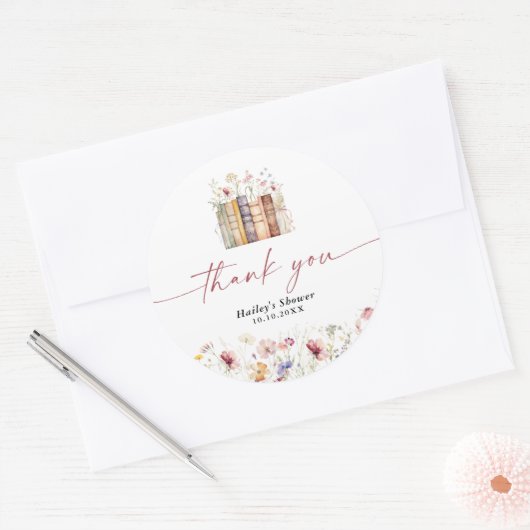 Nieuw hoofdstuk begint Wildflower Vrijgezellenfees Ronde Sticker (Envelop)