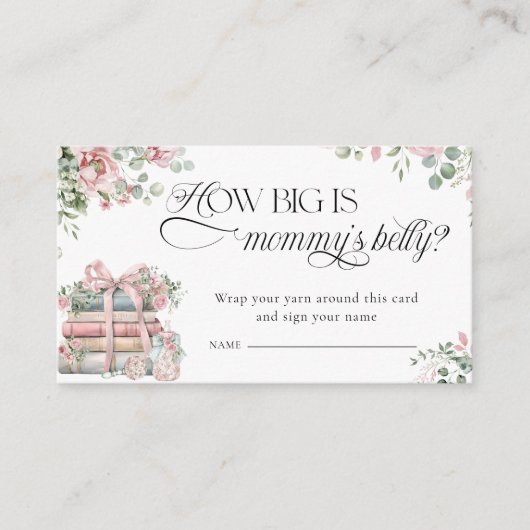 Nieuw hoofdstuk Bloemboog Hoe groot is de buik van Informatiekaartje (Voorkant)