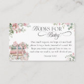 Nieuw hoofdstuk Bloemen Baby shower Boeken voor Ba Informatiekaartje (Voorkant)