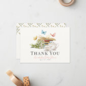 Nieuw hoofdstuk Bloemen Baby shower dank u Notitiekaartje (Voorkant / Achterkant in situ)