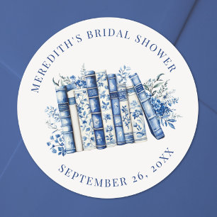 Nieuw Hoofdstuk Bloemen Boek Bruidscadeau Shower Ronde Sticker
