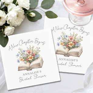 Nieuw Hoofdstuk Bloemen Boek Bruidscadeau Shower Servet