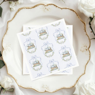 Nieuw hoofdstuk Blue Bow Books  baby shower Servet