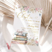 Nieuw hoofdstuk Boeken Gold Bruids Douche Uitnodig Kaart