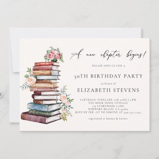 Nieuw hoofdstuk Boekenliefhebber Boekenworm volwas Kaart (Voorkant)