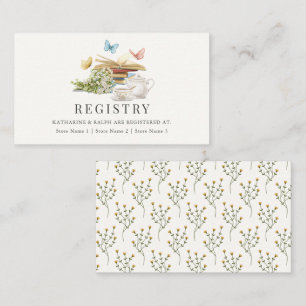 Nieuw hoofdstuk Butterfly Wedding Gift Registry Informatiekaartje