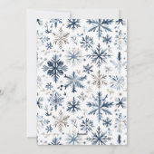 Nieuw hoofdstuk Getrouwd & Merry Blue Snowflake 2 Feestdagenkaart (Achterkant)