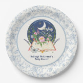 Nieuw hoofdstuk Maan begint boek Butterfly Blue Fl Papieren Bordje (Voorkant)