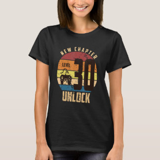 Nieuw Hoofdstuk Niveau 30 Unlock Retro 30th Birthd T-shirt