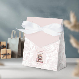 Nieuw hoofdstuk oude boeken baby shower bord blush bedankdoosjes