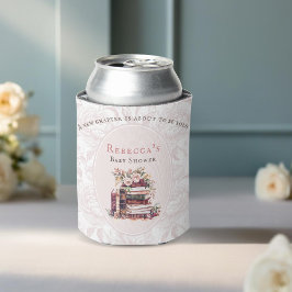 Nieuw hoofdstuk oude boeken baby shower bord blush blikjeskoeler