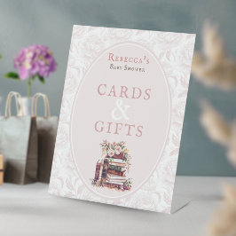Nieuw hoofdstuk oude boeken baby shower kaarten & reclamebord met voetstuk