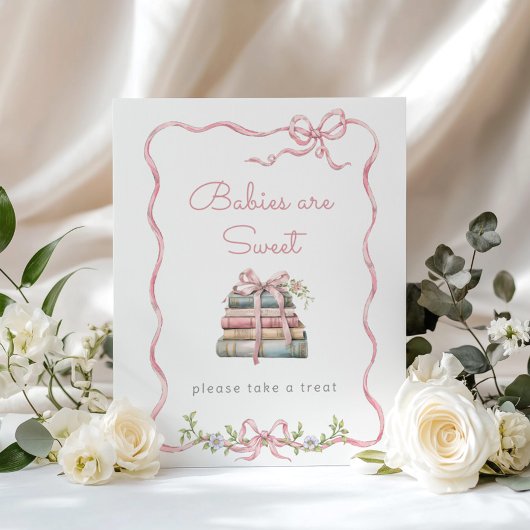 Nieuw Hoofdstuk Roze strik Baby's zijn lief Poster