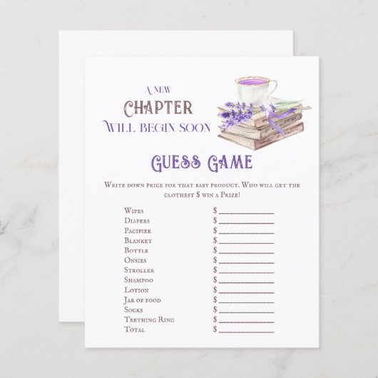 Nieuw hoofdstuk Start Lavender Brunch Baby shower  (Voorkant / Achterkant)