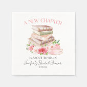 Nieuw hoofdstuk | Tea & Books Waterverf Vrijgezell Servet (Voorkant)