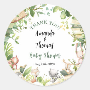 Nieuw hoofdstuk Thema Baby shower Bedankt Ronde Sticker