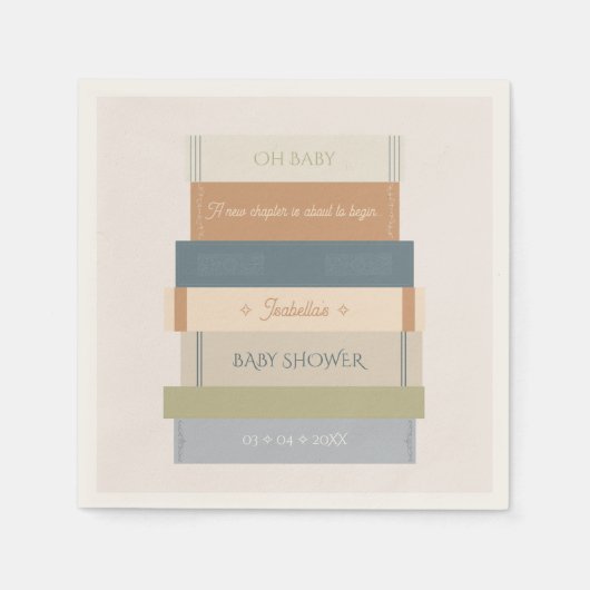 Nieuw hoofdstuk verhalenboek Oh Baby shower Servet (Voorkant)