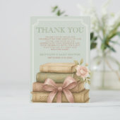 Nieuw hoofdstuk wacht op Baby shower Flat Thank Yo Bedankkaart (Staand voorkant)