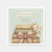 Nieuw hoofdstuk wacht op Pink Bow-Baby shower Servet (Voorkant)