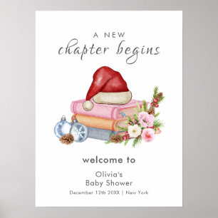 Nieuw Hoofdstuk Winter Bloemen Baby Shower Welkom Poster
