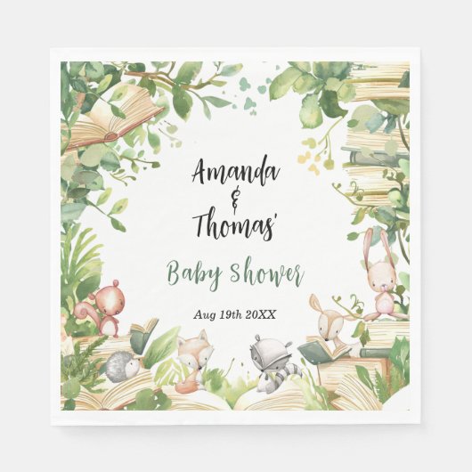 Nieuw hoofdstuk Woodland Animals Baby shower Servet (Voorkant)