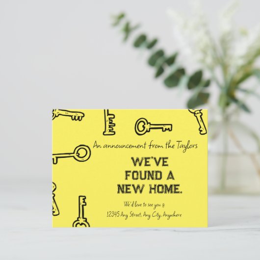 Nieuw hoofdthema Aankondiging thuis Briefkaart (Staand voorkant)