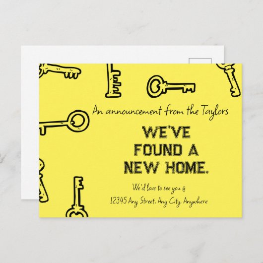 Nieuw hoofdthema Aankondiging thuis Briefkaart (Voorkant / Achterkant)