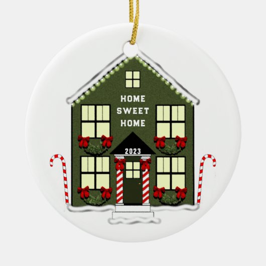 Nieuw huis 2025 keramisch ornament (Voorkant)