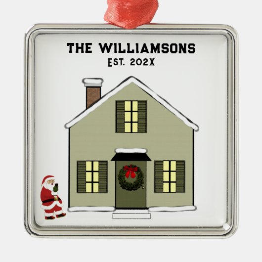 Nieuw huis 2025 metalen ornament (Voorkant)