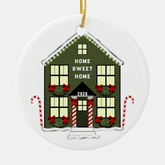 Nieuw Huis 2026 Keramisch Ornament (Voorkant)