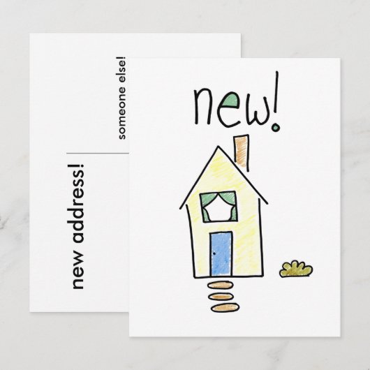 Nieuw huis! aankondigingskaart (Voorkant / Achterkant)
