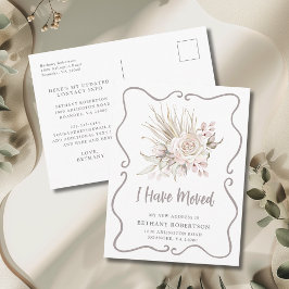 Nieuw huis Boho Blush Roze Rozen Verhuizen Briefkaart